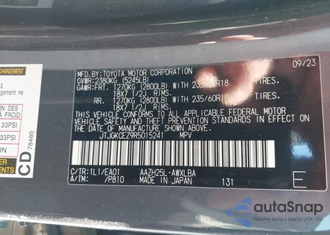 2024 Lexus Nx 350H Premium z USA, uszkodzony, nr VIN JTJGKCEZ9R5015241